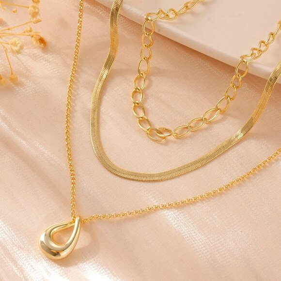 Christmas gift gold Style 01 plated layered necklaces women dainty choker set - Picture 6 of 7